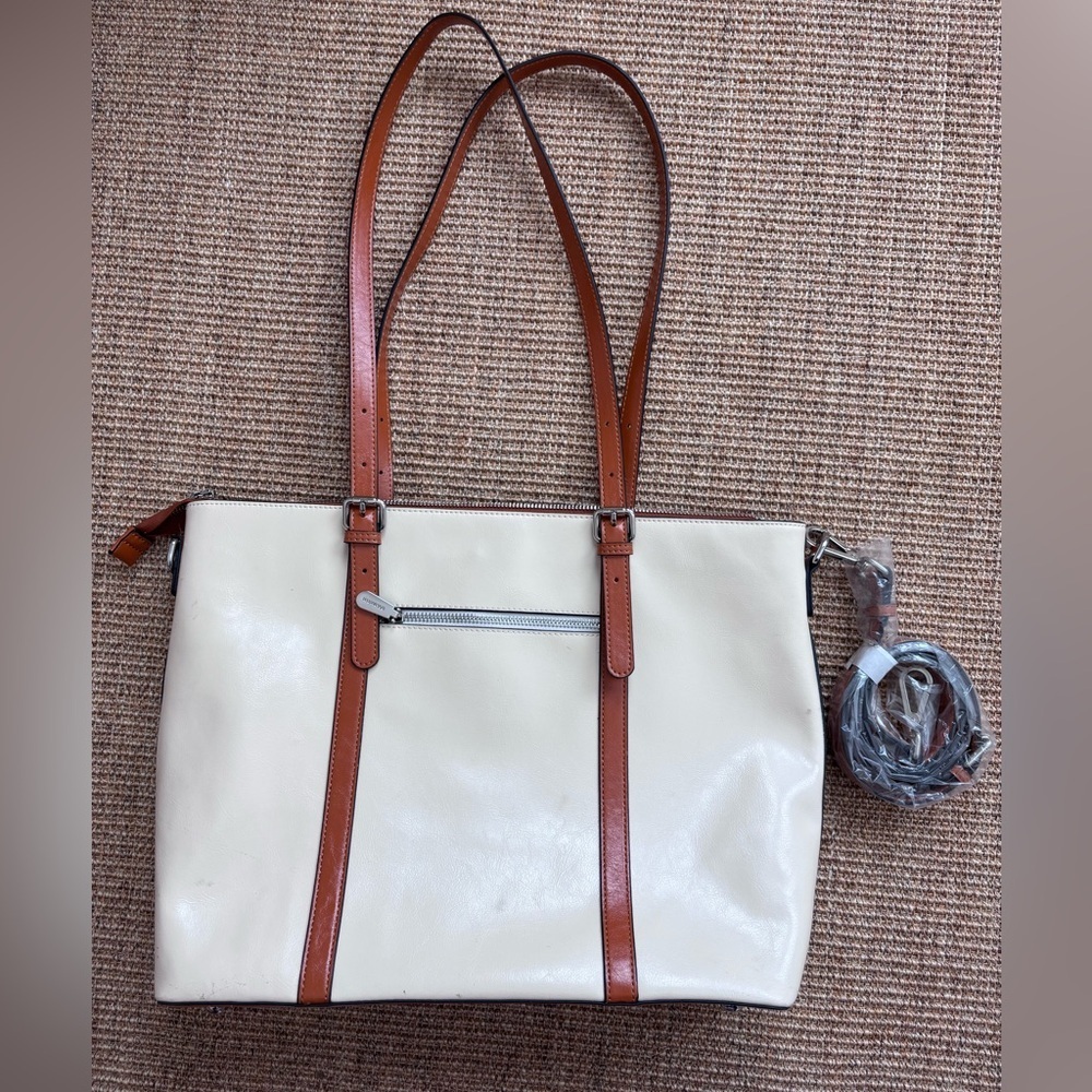 BOSTANTEN Carol Leather Briefcase Vintage Tote - 15.6" Laptop Bag - Picture 13 of 16